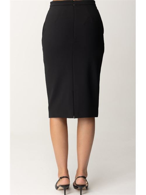 Stretch crepe midi skirt with horsebit ELISABETTA FRANCHI | GO04446E2.110